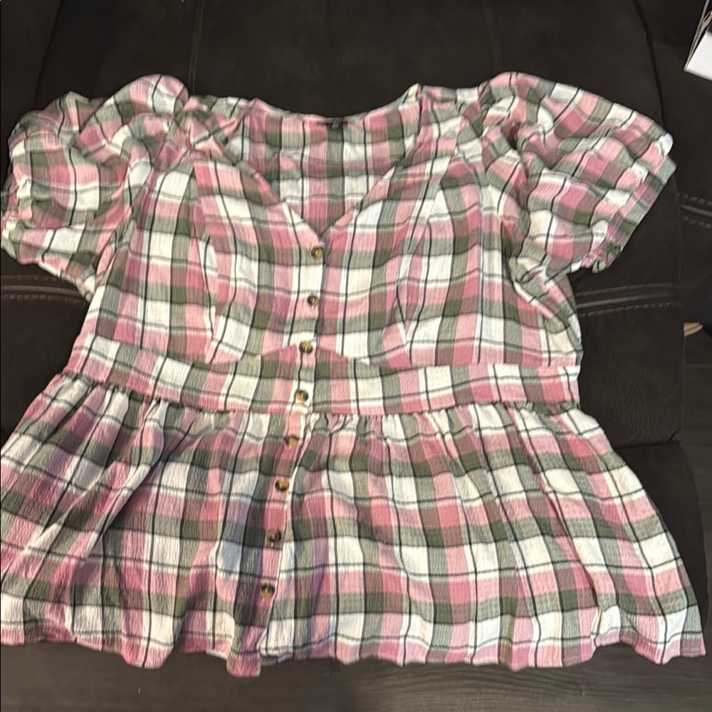 Plaid Kids Shirt with Button Detail